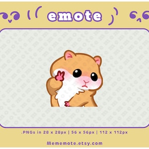 Hamster Peace Sign Emote for Twitch, Discord, YouTube, Kick| ID#0085