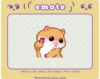Hamster Peace Sign Emote for Twitch, Discord, YouTube, Kick