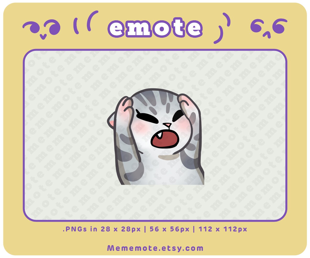 5 X Cat Meme Emote Pack for Twitch, Discord, Youtube, Kick HUH, Polite ...
