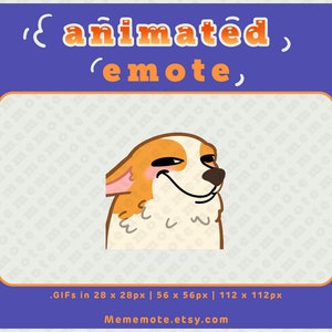 Corgi Smile Dog ANIMATED Emote for Twitch, Discord, YouTube, Kick| ID#A0020