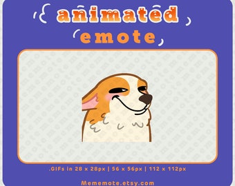 Corgi Smile Dog ANIMATED Emote for Twitch, Discord