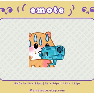 MonkaGun Hamster Emote for Twitch, Discord, YouTube, Kick| ID#0087