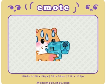 MonkaGun Hamster Emote for Twitch, Discord, YouTube, Kick| ID#0087