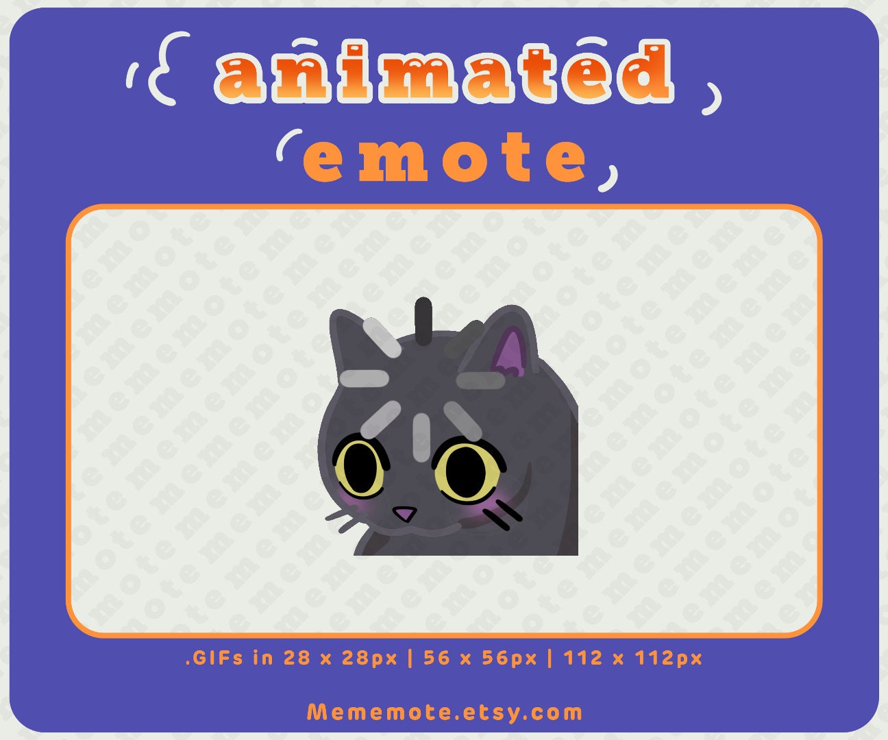 Black Cat Loading ANIMATED Emote for Twitch, Discord, YouTube, Kick| ID#A0025