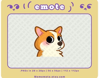 Emote de cachorro Corgi Side Eye para Twitch, Discord, YouTube, Kick| ID#0082
