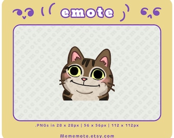 Tabby Cat Polite Smile Emote for Twitch, Discord, YouTube, Kick