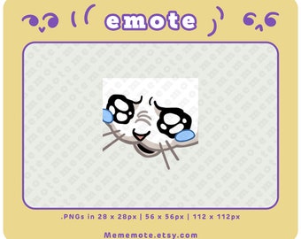 White Rage Crying Cat Emote for Twitch, Discord, YouTube, Kick