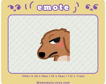 Emote de olho lateral de cachorro marrom para Twitch, Discord, YouTube, Kick| ID#A0126