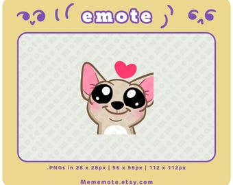 Emote de cachorro chihuahua feliz para Twitch, Discord, YouTube, Kick | ID#0129