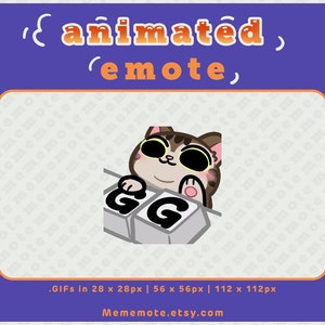 Tabby Cat GG/Bongo GEANIMEERDE kattenemote voor Twitch, Discord, YouTube, Kick| ID#A0071