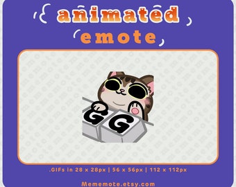 Tabby Cat GG/Bongo ANIMATED Cat Emote for Twitch, Discord, YouTube, Kick| ID#A0071