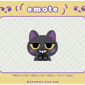 Black Evil Smile Cat Emote for Twitch, Discord, YouTube, Kick| ID#0098