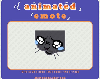 Black Sobbing Crying Cat ANIMATED Emote for Twitch, Discord, YouTube, Kick| ID#A0047