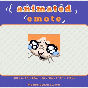 Orange Sobbing Crying Cat ANIMATED Emote for Twitch, Discord, YouTube, Kick| ID#A0049