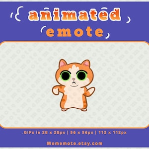Orange Cat Dancing ANIMATED Emote for Twitch, Discord, YouTube, Kick| ID#A0008