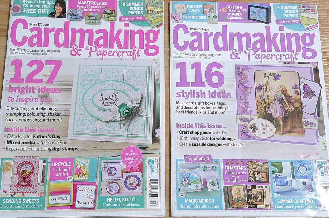 Cardmaking & Papercraft- Issues 170/172- June 2017/ Aug 2017 - Etsy