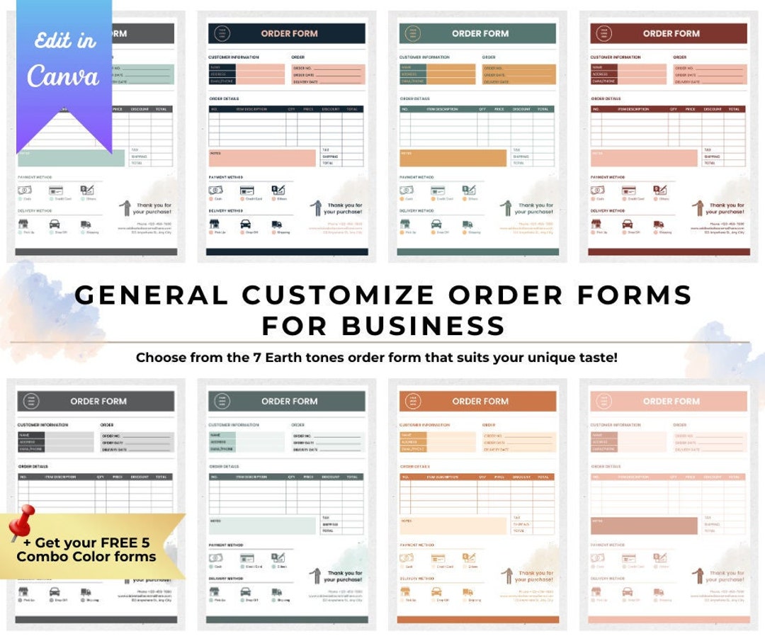 Custom Order Form and Invoice Template | Printable Small Business Forms ...