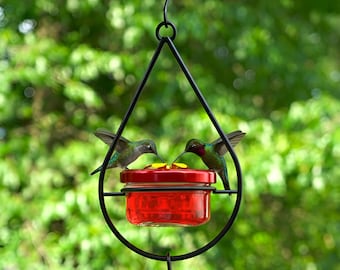 Elegant Glass Hummingbird Feeders Set with Bee-Proof Leak-Proof Design