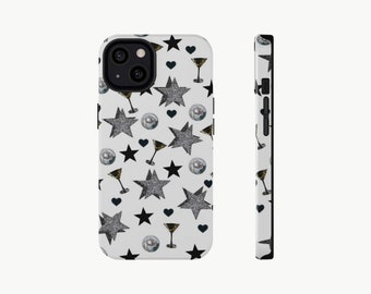 Star Girl Collage Phone Case Aesthetic Silver and Black Phone Case Cool Girl iPhone & Samsung Case