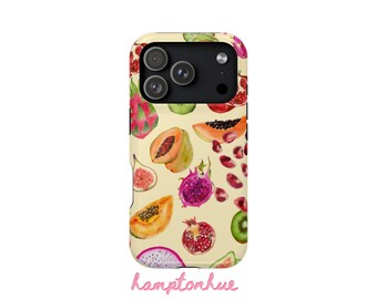 Fruit Collage Phone Case | Summer Vibes Cover | Papaya, Pomegranate, Kiwi, Figs