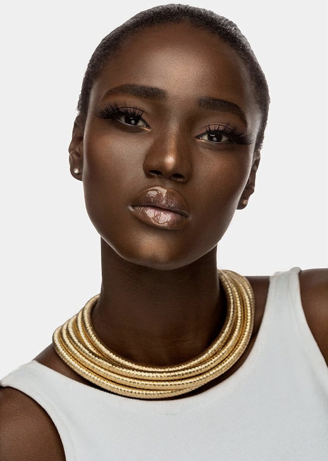 Bold Boho Style African Gold Choker Necklace and Bracelet Set With ...