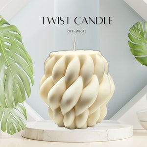 Large Twisted Soy Wax Candle - A Unique and Elegant Decorative Piece | Housewarming Gift | Handmade Home Decor| Rope Candle