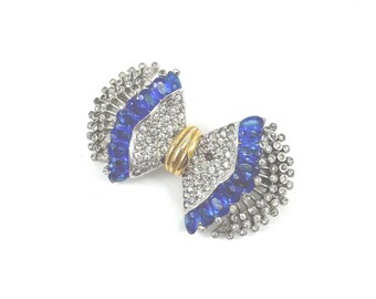 Vintage Rhinestone Bow Brooch