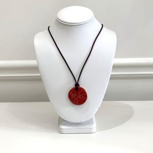 Vintage Gerard Wehrling Artisan Pottery Round Pendant Necklace