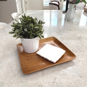 Vintage Hawaiian Monkeypod Wood 12" Square Tray