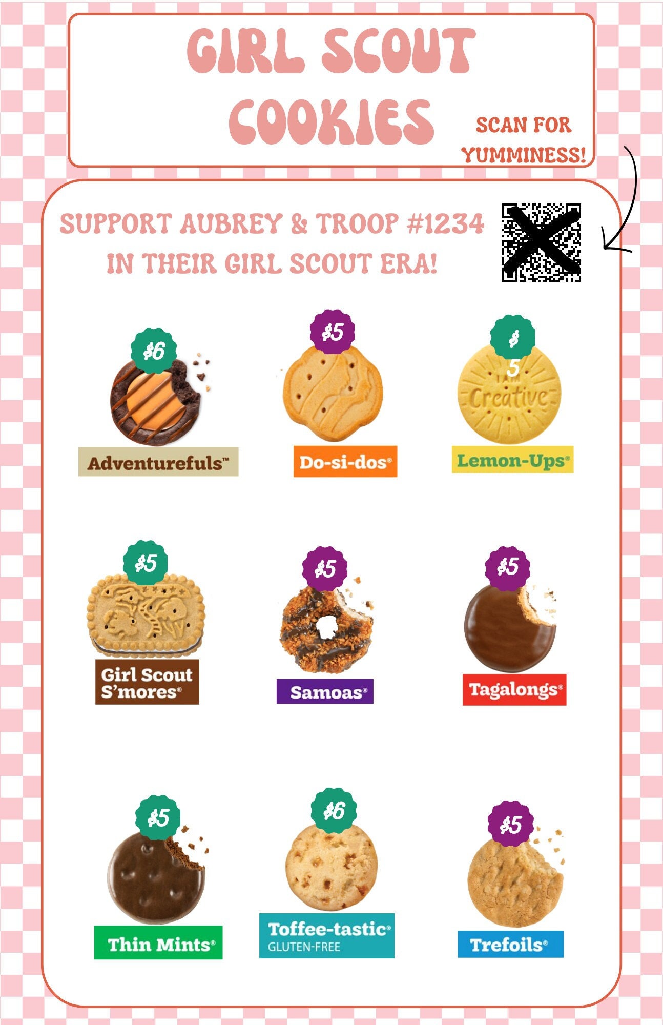 Girl Scout Cookie Printable Menu - Etsy