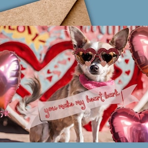 Stampa istantanea di biglietto di anniversario o amicizia amante di Chihuahua per mamma cane (PDF e JPEG)