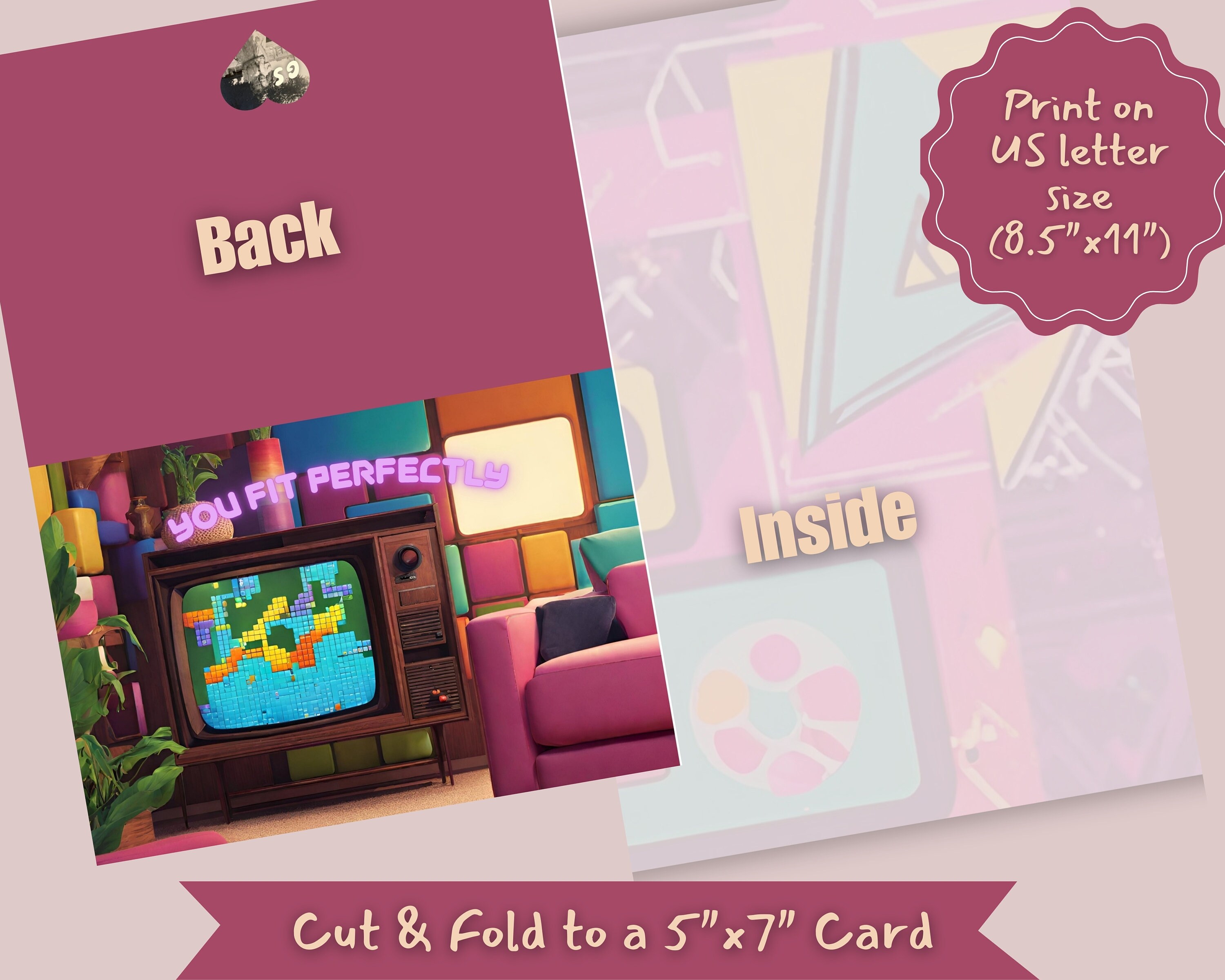 Retro Gamer Geek Anniversary Card - Instant Download - JPEG+PDF - Etsy