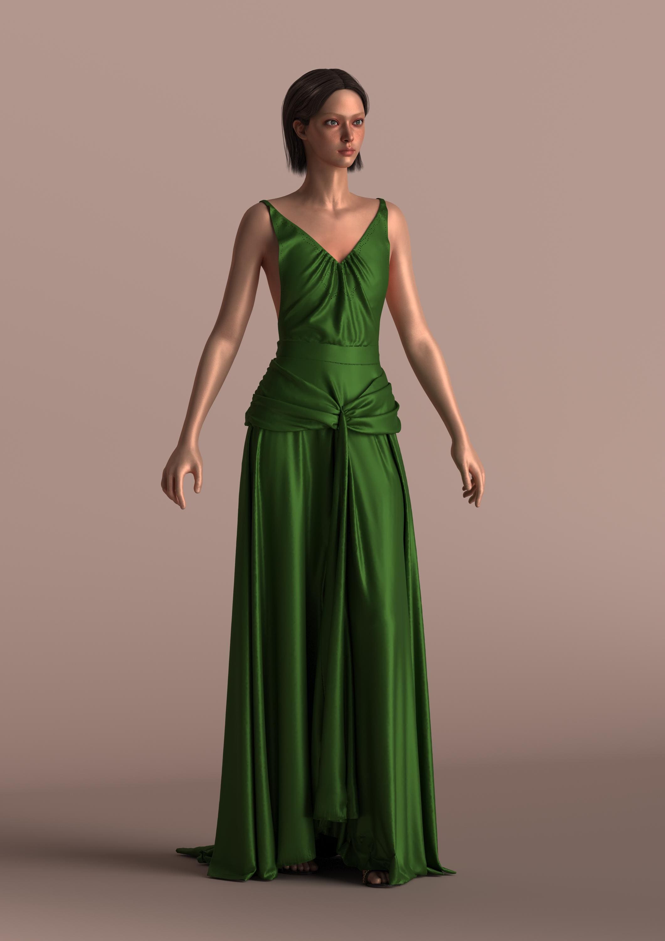 Digital Garment of the Green Dress of Keira Knightley Create With CLO - Etsy
