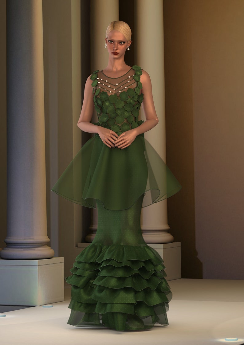 REEF 3D EMBELLISHED GOWN