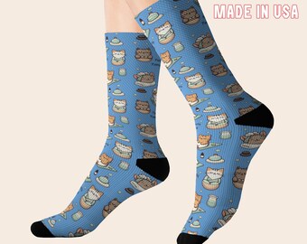 Purrfectly Pampered Spa Cat Socks | Cat Lover | Cat Mom | Cat Socks For Women | Cat Socks | Funny Socks | Cute Socks | Cat Gifts for Women