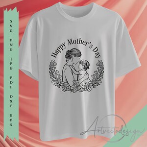 Happy Mother’s Day SVG, Mother’s Day Cut File, Floral Mom SVG, Cute Mom Design, Inspirational SVG, Digital Download for Cricut Silhouette