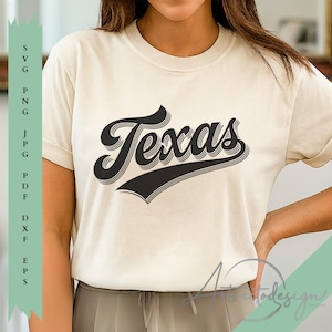 Texas state script svg, retro texas silhouette cut file, southern state vector, texas cursive design, svg for cricut, texas svg