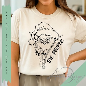 Grinch Ew People SVG, Funny Christmas Cut File (Digital Download)