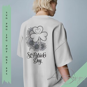 Shamrock Sunflower SVG: St. Patrick&#39;s Day Clipart (Digital Download)