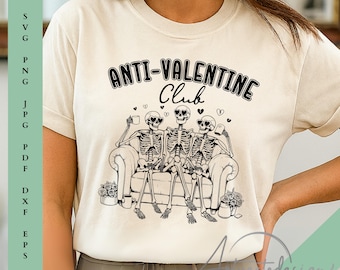 Anti Valentine Club SVG, Funny Sarcastic Design (Digital File)
