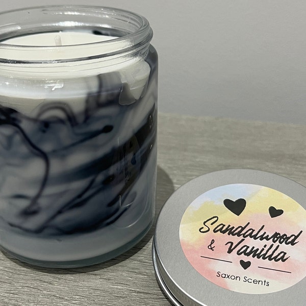 Sandalwood & Vanilla Marbled Scented Candle