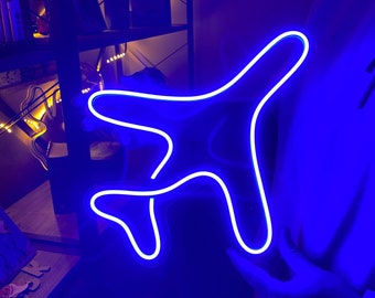 Plane Neon Sign Light, Airplane Decoration Flex Silicone LED Neon Sign, Neon Lights Personalized Gifts,  Plane Neon Sign, Plane Wall Decor