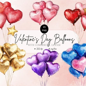 45 PNG aquarela balões de dia dos namorados clipart, balões de amor caprichosos, serenata de balão, balões de dia dos namorados encantadores, balões de elevação de amor