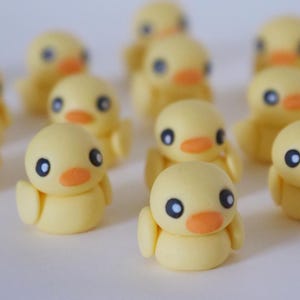 Rubber duck cupcake topper, Made of fondant, 3/6/12/18/24 1 inch ducks, birthday party, baby shower  cake cupcake  decor