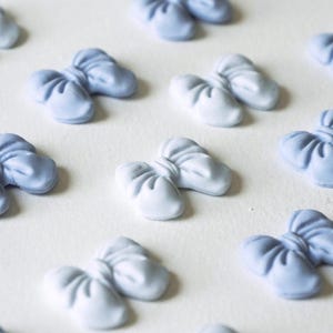 Dusty Blue Bow Cupcake Toppers, Fondant Cake decoration, Bow Cake Toppers, Girl Cake Decoration, Baby shower cupcake topper, Princess party