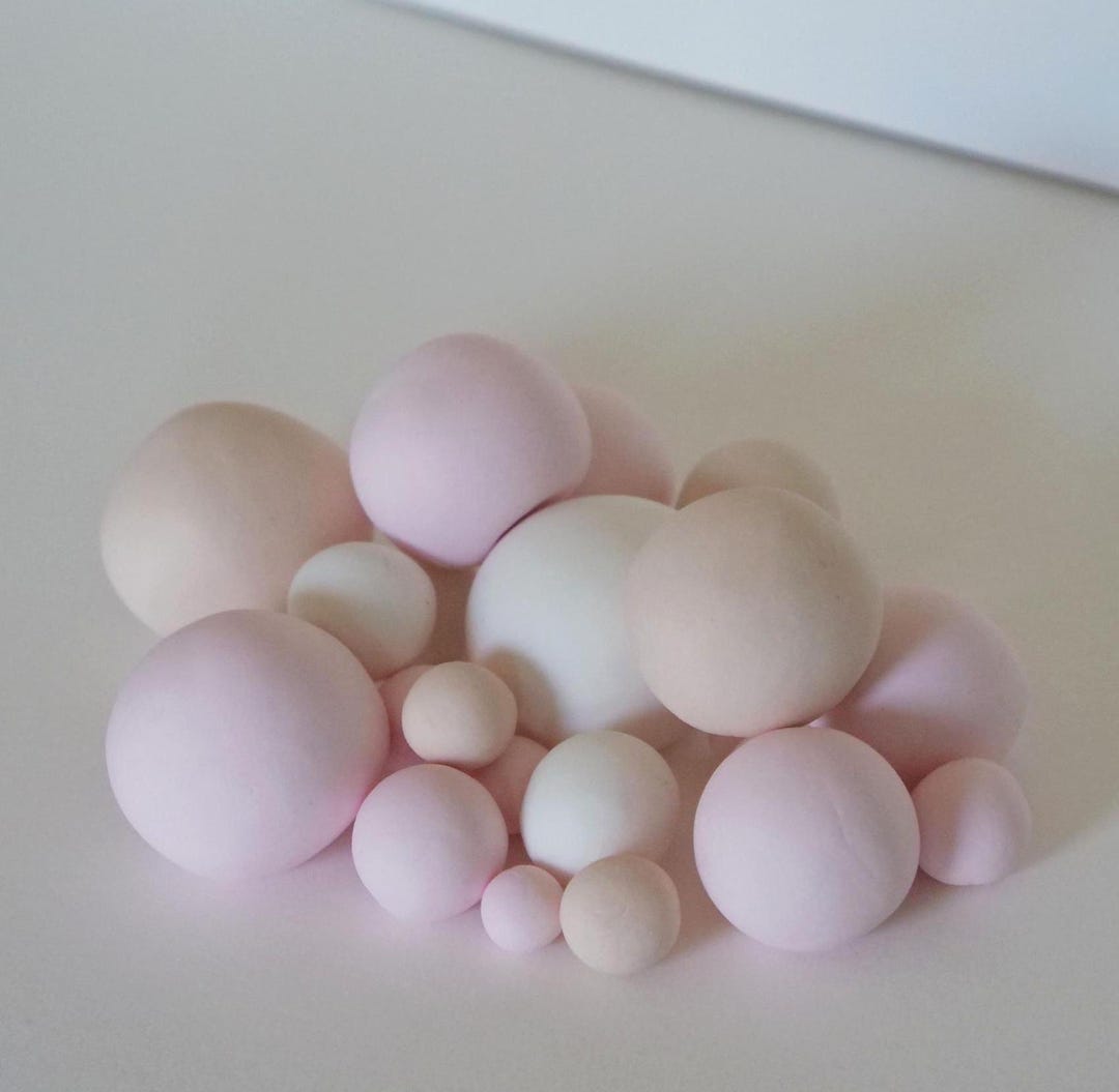 Pink Balls Cake Toppers, 6/12/18/24 Fondant Cake Decoration, Balls Cake ...