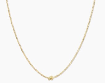 Love Knot Necklace 18K Gold Chain • Gold Pendant Necklace • Dainty Charm Necklace • Wedding Jewelry • Anniversary • Birthday Gift For Her