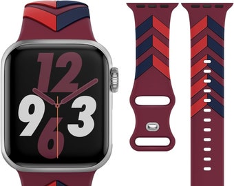 Neue Apple Uhrenarmband für alle iWatch Serie SE/9/8/7/6/5 38/40/41mm 42/44/45/49mm, Männer Frauen Unisex Silikon Armband, Geschenk für Sie, Ihn