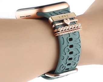 Einzigartiges Design für Apple Watch Armbänder mit Gold Bee 38/40/41/42/44/45/49mm Frauen, Silikonband iWatch Serie SE/9/8/7/6/5 Geschenk für sie