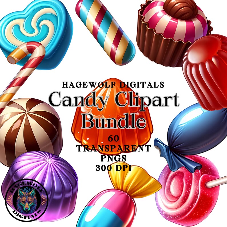 Candy PNG Bundle, Sweets PNG Bundle, Instant Download, Digital Candy
